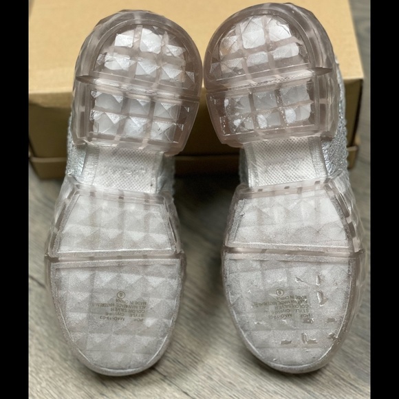 Lace Up Rhinestone Silver Chunky Platform Sneakers NWB! - Picture 8 of 16